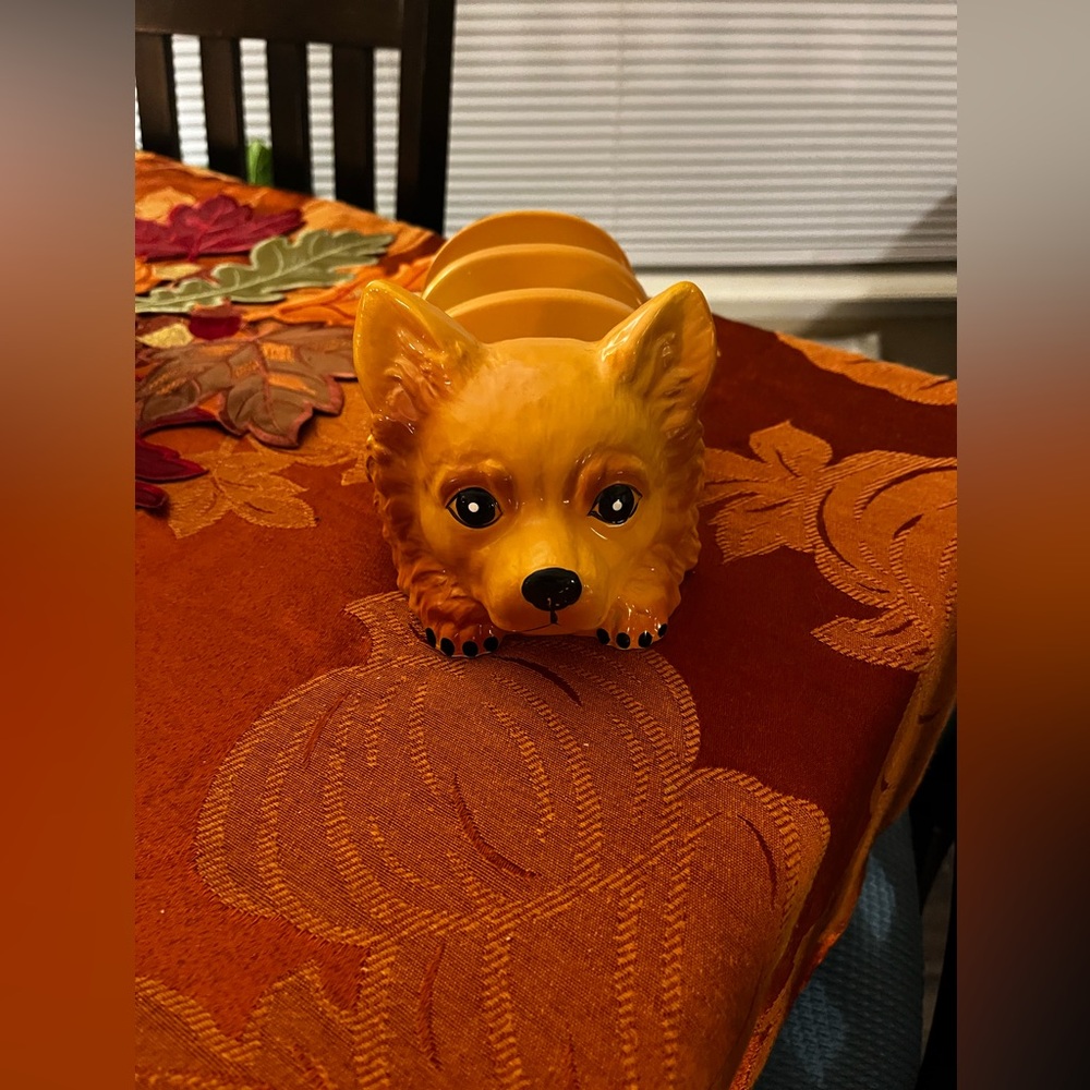 Vintage Yellow Dog Napkin Holder